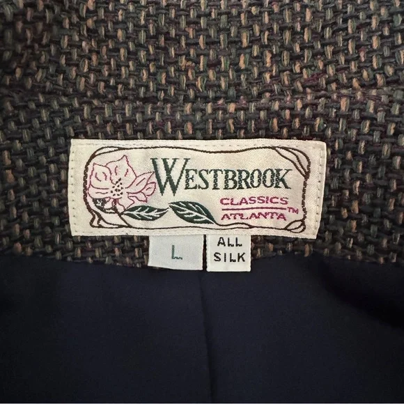 Vintage 90s Silk Cropped Blazer Jacket Fringe Collar Boxy Grandma Chic Large - Picture 7 of 7